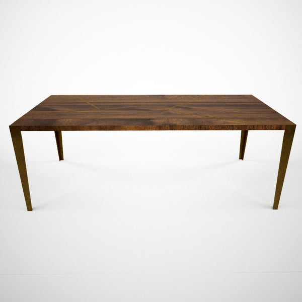 Brass and Walnut Table