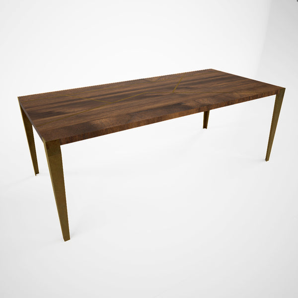 Brass and Walnut Table