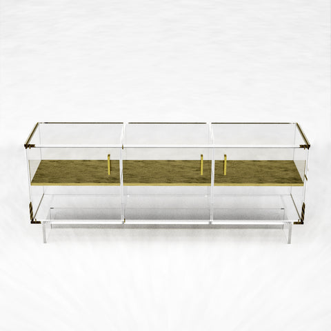 Brass and Acrylic Credenza