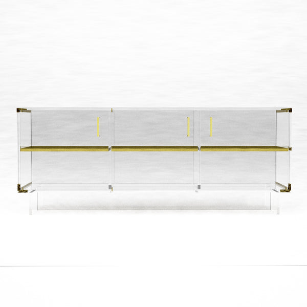 Brass and Acrylic Credenza